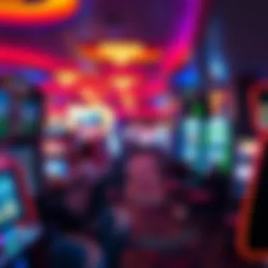 Vibrant gaming floor filled with various slot machines and gaming tables