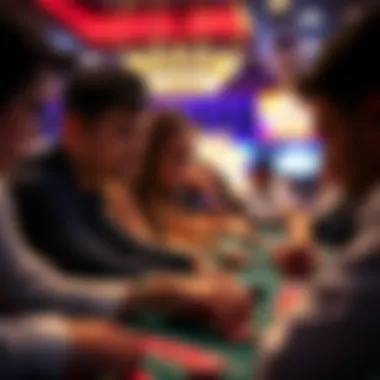 Diverse group of players engaged in various casino games