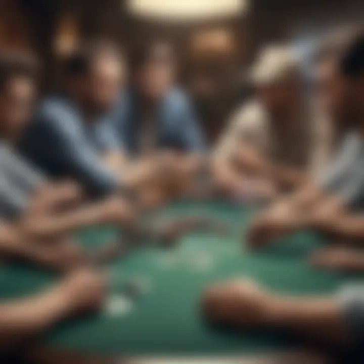 Diverse group of poker players strategizing together