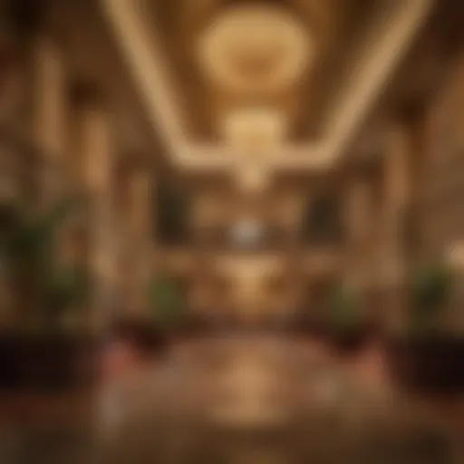 Luxurious lobby of the Golden Nugget Hotel showcasing opulence