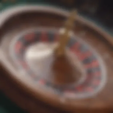 Close-up view of a roulette wheel in motion