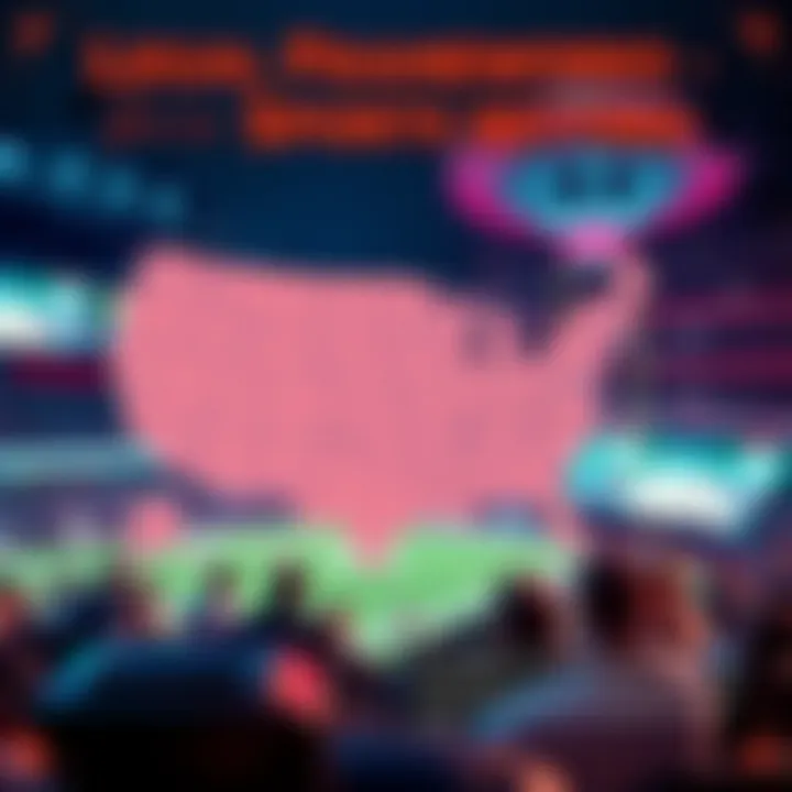 Graphic representation of legal frameworks for sports betting in various states