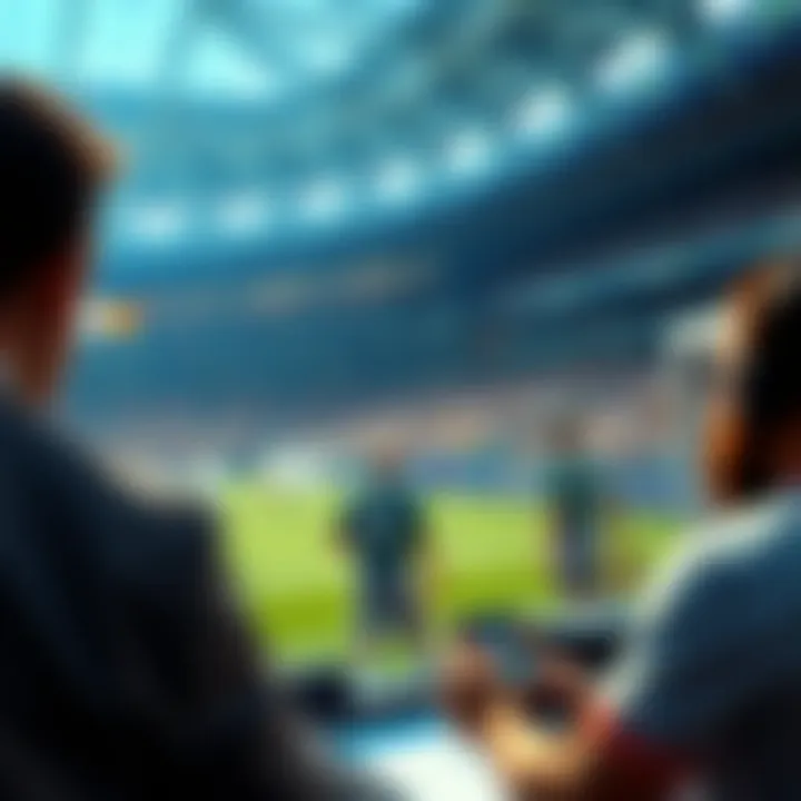 A visual representation of a sports event being wagered on