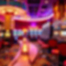 Elegant casino ambiance with slot machines