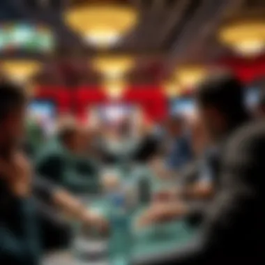 Engagement in WPT Play Club A vibrant view of a play club setting during a WPT event, showcasing players engaged in strategy and camaraderie.