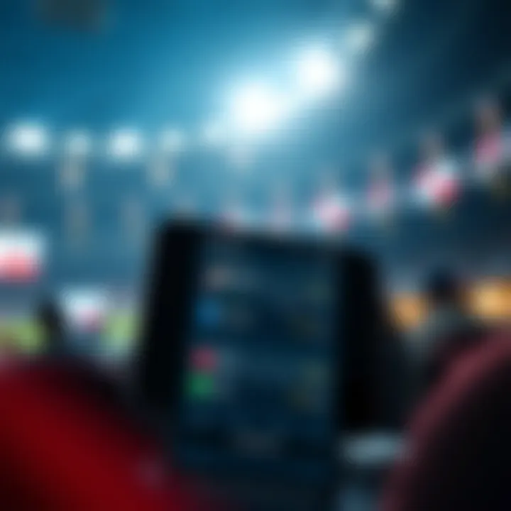 A mobile device displaying odds and betting options