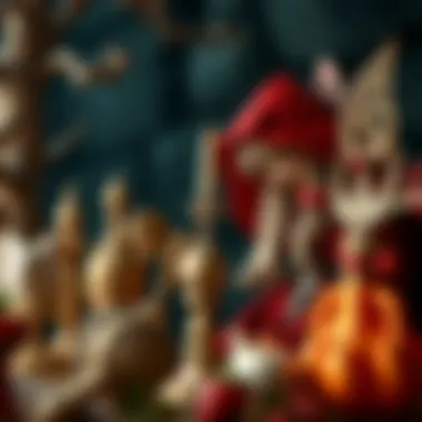 Folklore Symbols in Red Riding Hood Slot An artistic representation of iconic symbols from the Red Riding Hood folklore featured in the slot game.