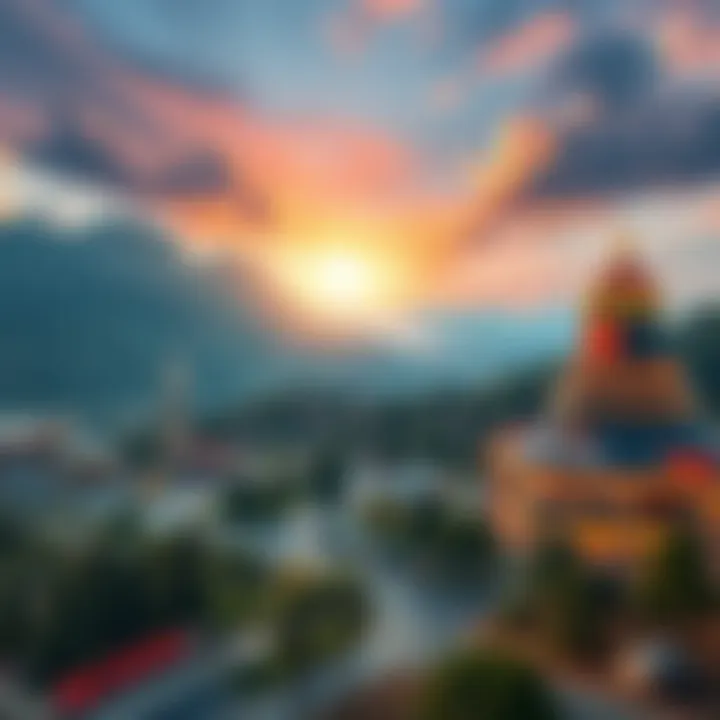 Stunning Panorama of Sky Mountain Casino Panoramic view of the surrounding landscape and casino