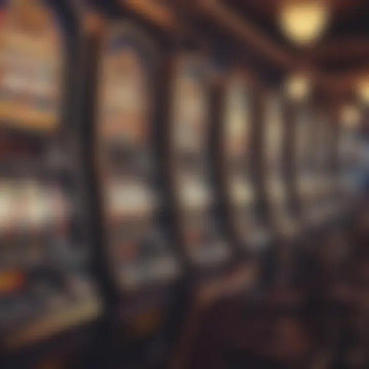 A serene casino environment filled with various slot machines