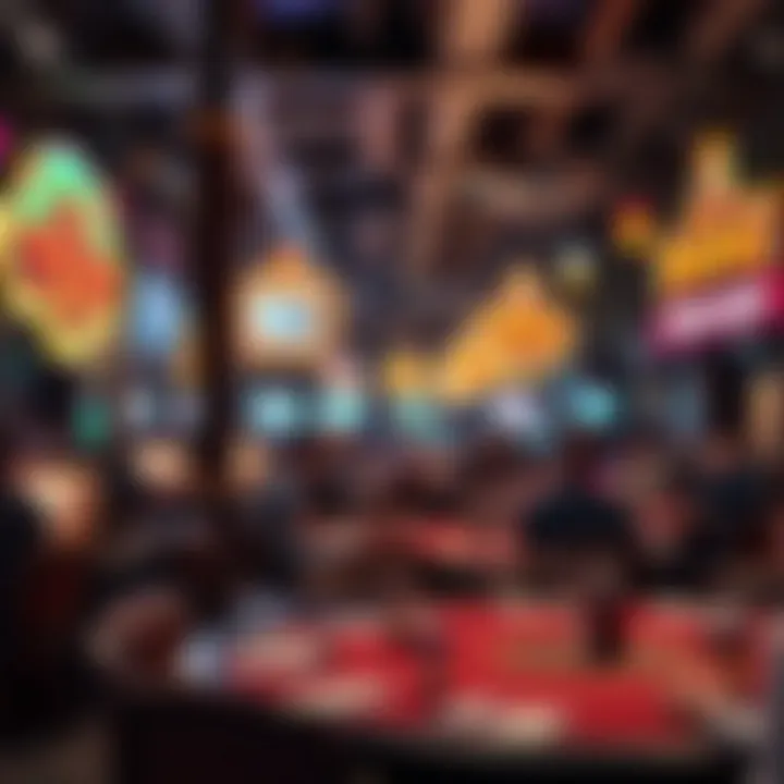 Vibrant Atmosphere of Texas Poker Tournaments Historic Texas poker tournament venue showcasing vibrant atmosphere