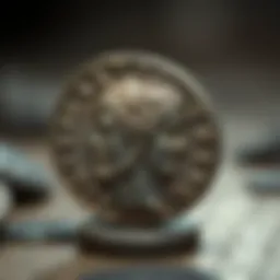 An ancient Roman coin depicting Julius Caesar