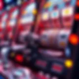 Close-up of a slot machine's intricate mechanics