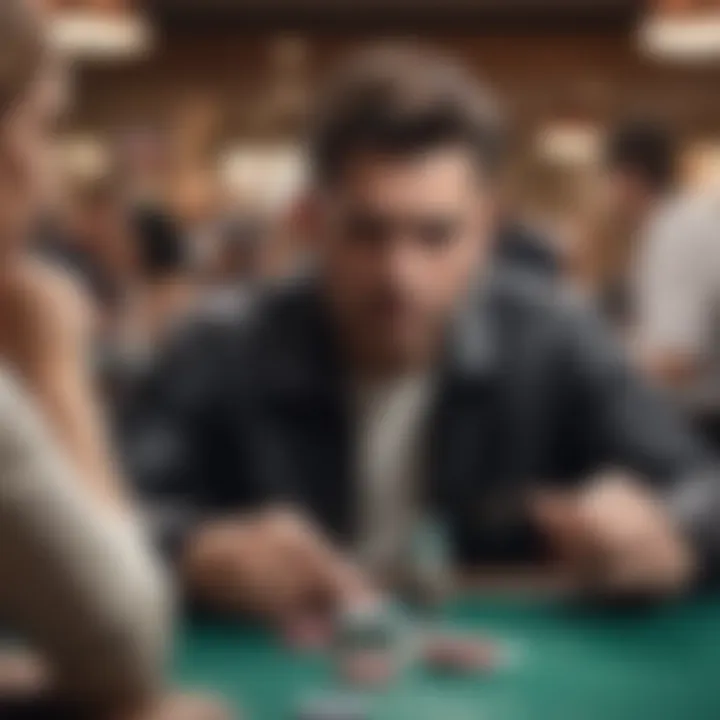 A spotlight on a top poker player's intense expression