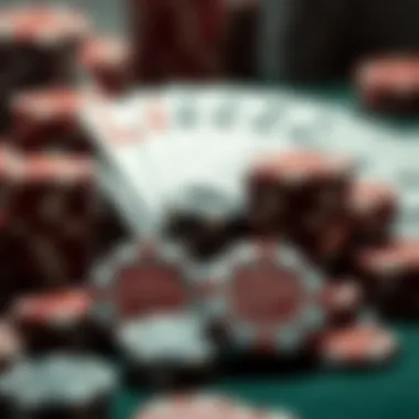 Poker Chips and Crime Narratives Artistic depiction of poker chips and cards intertwined with crime narratives