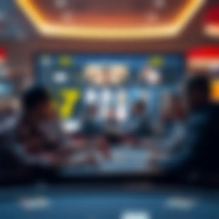 Modern Online Poker Community Interaction Modern online poker interface showcasing community interaction