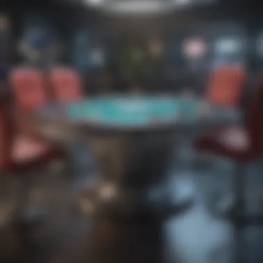 A futuristic poker table equipped with AI technology