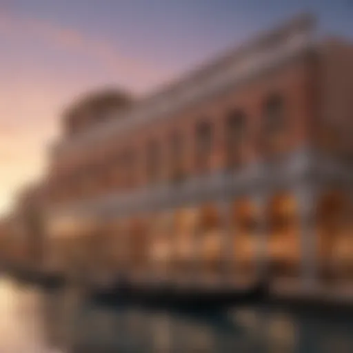 Exterior view of The Venetian in Las Vegas during sunset