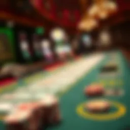 Illustration of a blackjack table showcasing progressive jackpots