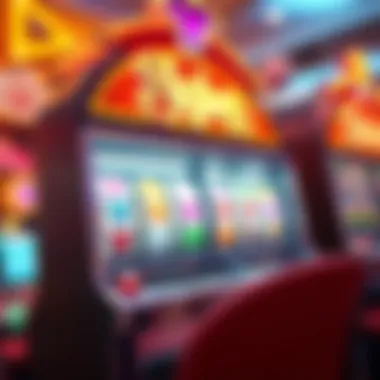 An illustration of a vibrant casino slot machine featuring sweepstakes elements