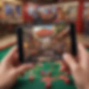 Player engaging with a Zynga slot game on a mobile device